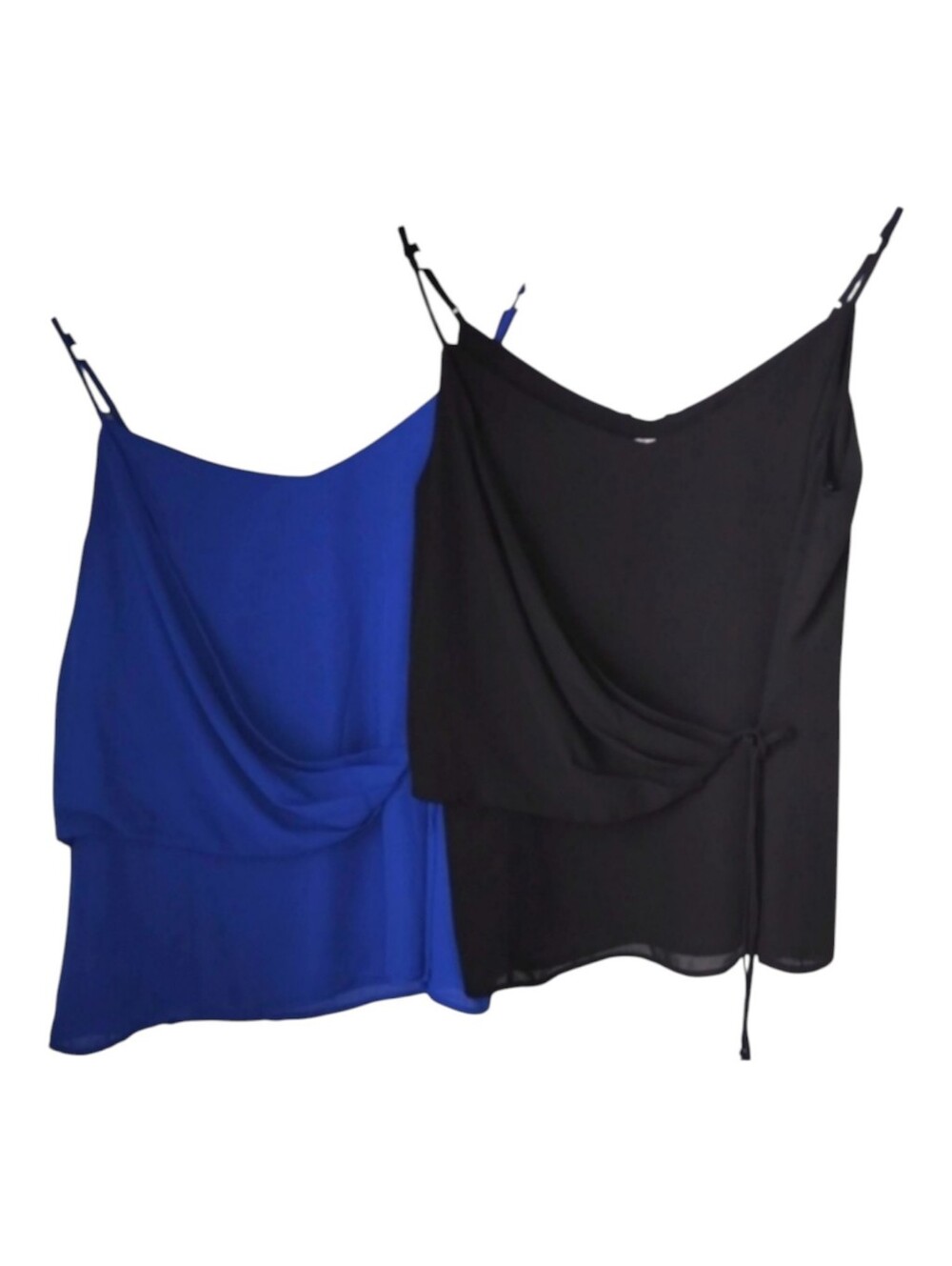 Cami Top Set of 2 Lily White | Francesca’s Faux Wrap Blue Black